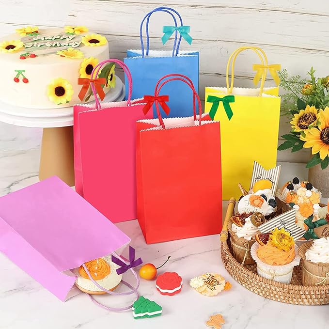 Meseey 120 Pcs 1.5 Inches Premade Craft Bows Self Adhesive Rainbow Satin Ribbon Bows for Treat Bags Gift Wrapping Basket Wedding Baby Shower Brithday Party(Rainbow Set)