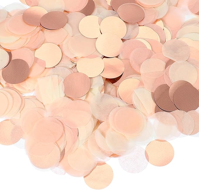 PATIKIL Round Tissue Paper Confetti 1 Inch, Table Confetti Circle Dots for Wedding Birthday Party Balloon Decorations(1.76 oz),Rose Gold