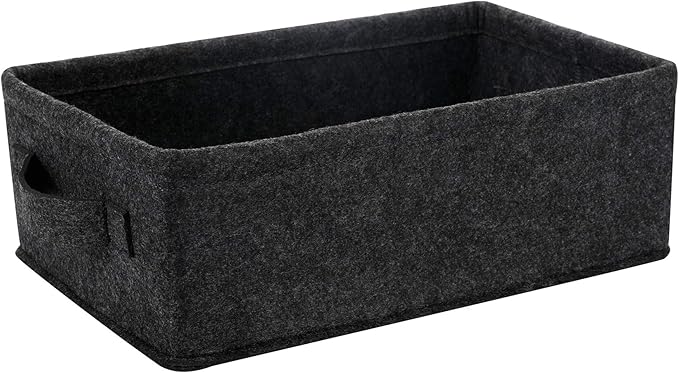 Short Storage Baskets Small Rectangle Basket Storage Bins Organizer for Candles Controls Remotes DVDs Board Games Seasonal Items Keepsakes Storage Basket