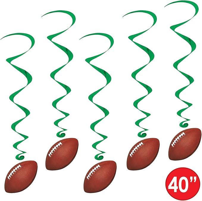 Beistle Football whirls hanging decorators