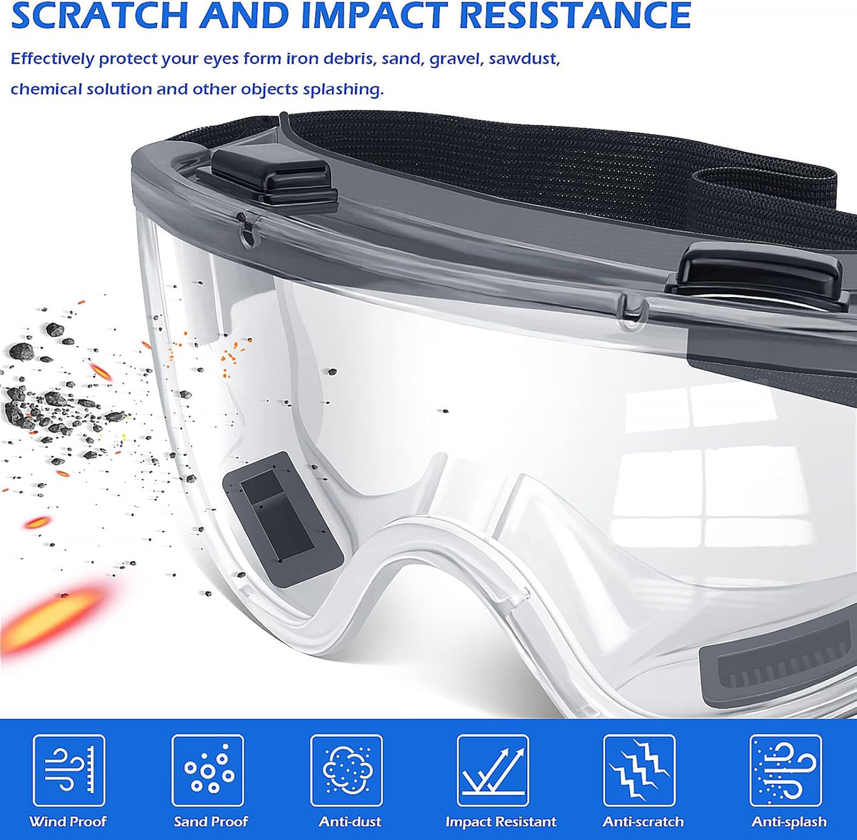 OXG 6 Pack Safety Goggles ANSI Z87.1 Glasses, Anti-Fog Protective Safety Glasses Lab Goggles Men Women Eye Protection Goggles
