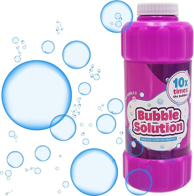 Purple 16oz Concentrated Bubble Solution 20-Pack, Refills up to 1.25 Gallons, Non-Toxic Concentrated Solution for Bubble Machines, Giant Bubble Wands, Bubble Gun and Blowers