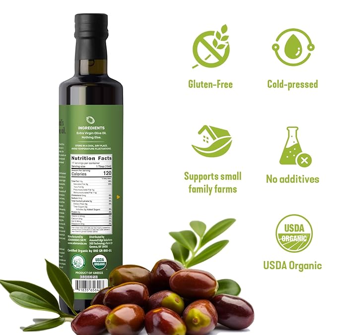 Dr. Cowan’s Garden 300+ Polyphenol Greek Extra Virgin Olive Oil - Single Estate Extra Virgin Olive Oil with Highest Polyphenols Sourced from