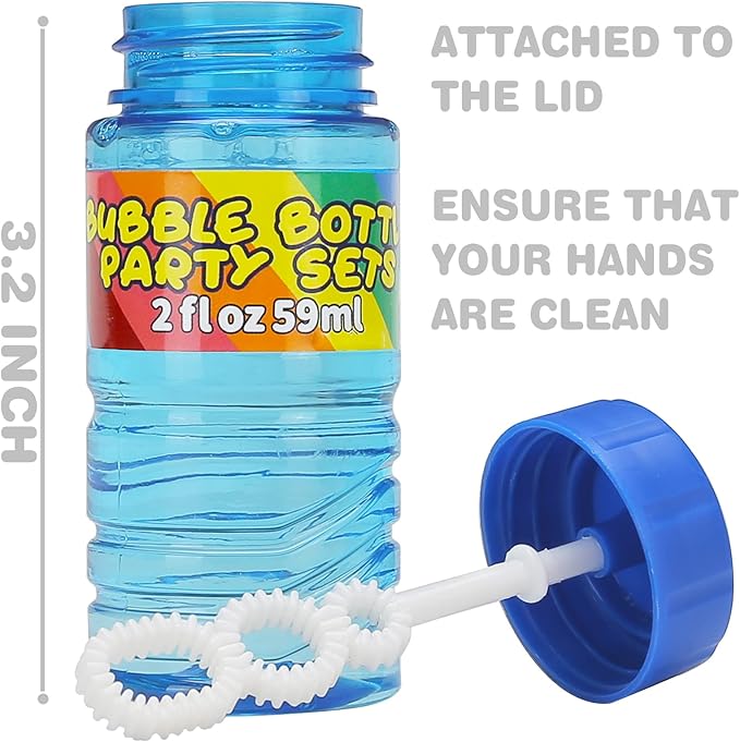 32 Pack Bubble Bottles Bulk for Kid (8 Colors), Bubbles Wand Attached to the Lid, Blow Bubble Solution Set with Gift Box for Child Party Favors Supplies, Outdoor Summer Toy, Birthday, Goody Bag Filler