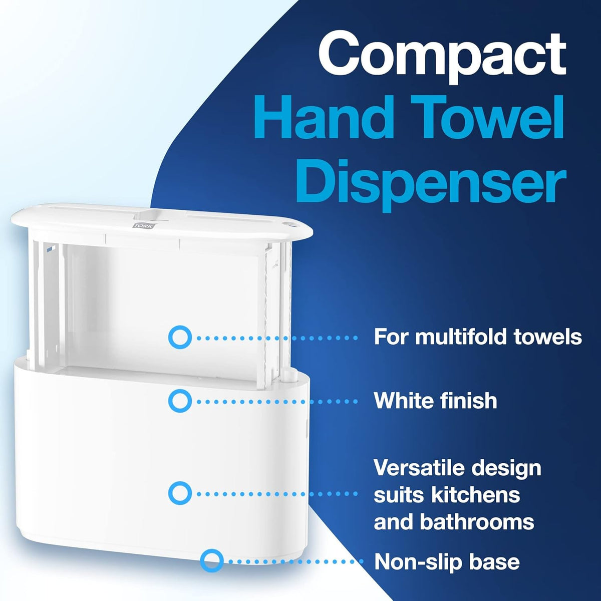 Tork Xpress Paper Towel Dispenser, White, H2/H23 Multifold Compatible, Compact design for Home & Commercial use (302020)