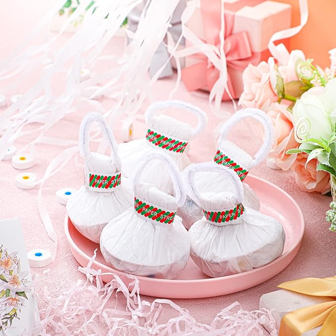 Wettarn 100 Pcs Throw Streamers Confetti Romantic Hand No Mess Streamer Crackers for Christmas Wedding Birthday Party Celebrations Graduation Party Favors(White)