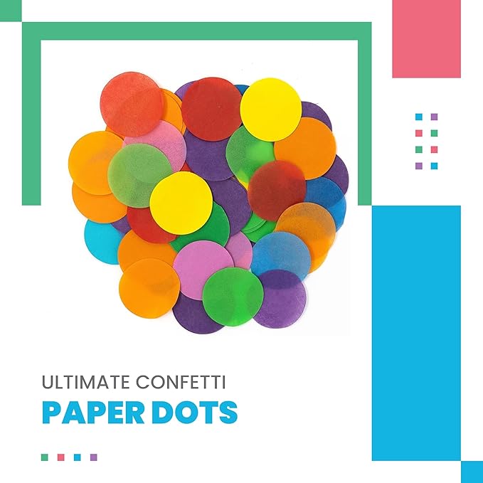 Ultimate Confetti, Multicolor Biodegradable Confetti Circles 2"- Flame-Resistant and Slow-Falling Round Tissue Paper Confetti for Cannon and Launcher use – Best for Celebrations - 1 lb, 16 oz