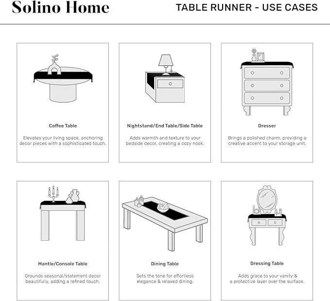 Solino Home Linen Table Runner 60 Inches - 100% Pure Linen Blue Denim Table Runner 14 x 60 Inch Ideal for Dresser and Coffee Tables - Athena, Winter, Spring, Easter
