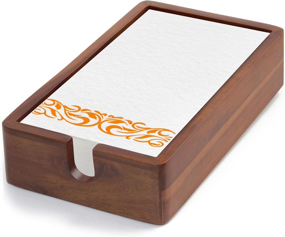 Acacia Guest Towel Napkin Holder 10x6", Paper Hand Towels Tray Holds Paper & Cloth Linen Napkin on Table, Kitchen Counter, Bathroom - Durable