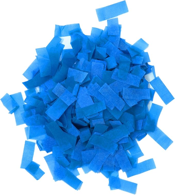 Ultimate Confetti, Blue UV Reactive Rectangular Biodegradable Confetti -Tissue Paper Flame-Resistant & Slow-Falling Confetti for Cannon and Launcher use - Best for Celebrations - 1 lb, 16 oz