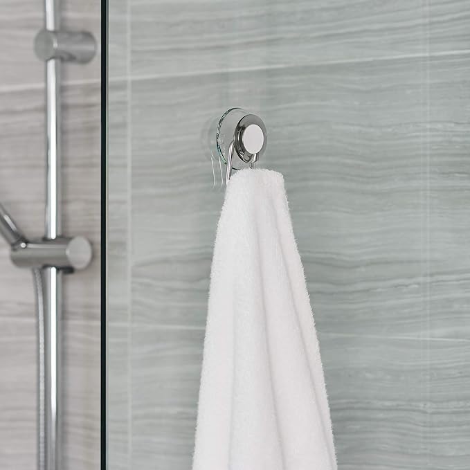 Better Living Products 13874 IMPRESS Suction Double Hook, Smokey Grey