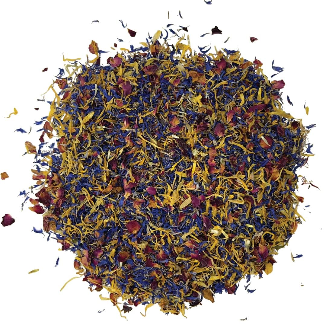 MagJo Naturals Brilliant Flower Petal Blend - Edible blend of calendula, blue cornflower and rose petals, all natural, food-grade