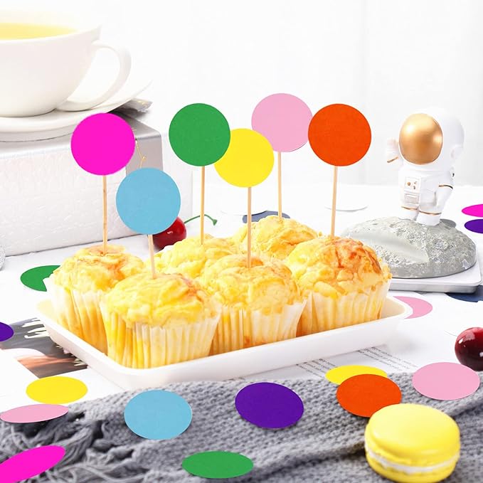 300pcs Rainbow Paper Dots Birthday Party Decorations Table Confetti Biodegradable Baby Shower Colorful Hawaiian Party Supplies Decor Packaging Circle Dots Lasting Surprise