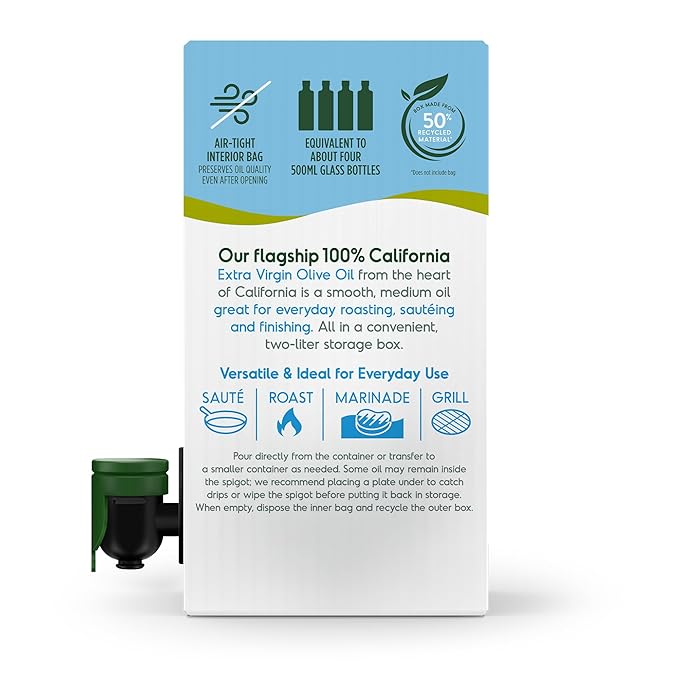 California Olive Ranch, 100% California Bag-in-Box Extra Virgin Olive Oil, 2L