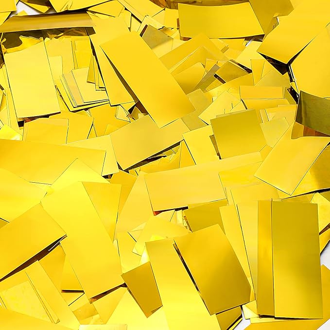 Sumind 200 Grams Large Gold Confetti Foil Glitter Metallic Shredded Paper Filler Throwable Scatter Table Party Confetti for Wedding Graduation Birthday Baby Shower Celebrations Xmas Party Decor