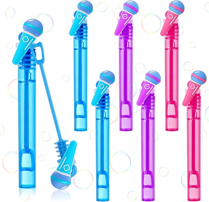 Jenaai 24 Pcs Music Bubble Wands Kpop Microphone Bubbles Party Favors for Fan Meeting Anime Theme Birthday Party Goodie Gift Bag Stuffers Outdoor Activity
