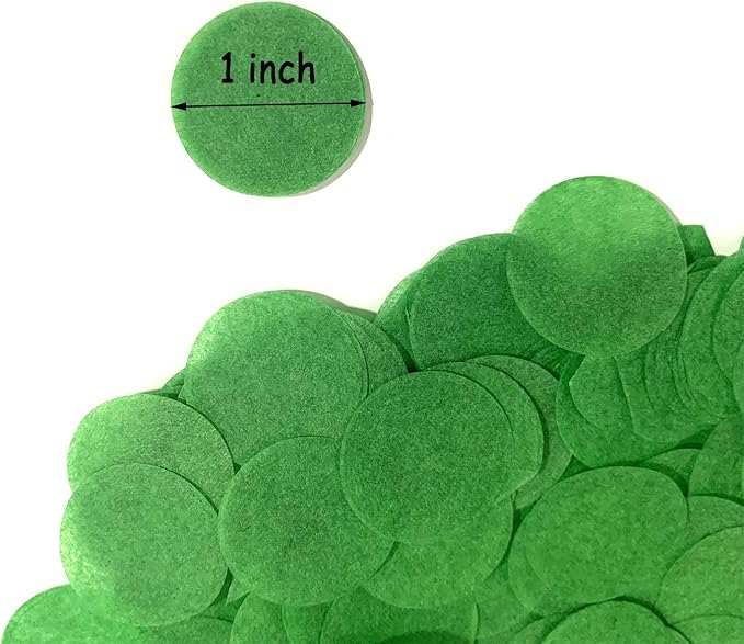 Green Confetti 1inch Tissue Paper Confetti 1.76 oz Circle Confetti for Filled Balloons or Table Party Decoration
