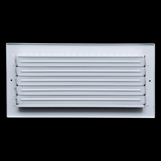[6 Pack] Fits 14x6 Duct Opening Steel Adjustable Air Supply Grille by Handua | Register Vent Cover Grill for Sidewall and Ceiling | White | Out. Dim.: 15.75" X 7.75"