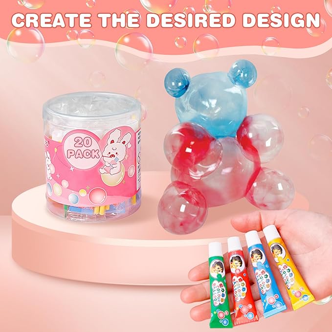 40Pcs Blow Plastic Bubbles Plastic Bubbles Toys Large Bubble Balloons for Schools Party Birthday Gift
