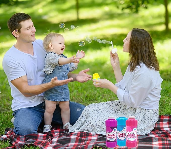 Pink 16oz Concentrated Bubble Solution, Refills up to 1.25 Gallons, Non-Toxic Concentrated Solution for Bubble Machines, Giant Bubble Wands, Bubble Gun and Blowers