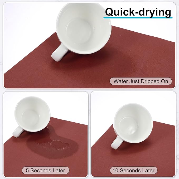 uxcell Silicone Mats for Kitchen Counter, 15.7" x 11.8" Non-Slip Countertop Protector Mat Heat Resistant Coffee Mat Waterproof Table Placemat, Wine Red