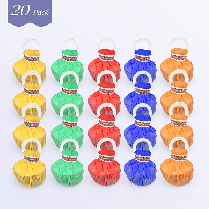 BATTIFE Streamers Poppers - Hand Throw Confetti Poppers, No Mess Paper Crackers for Birthday Wedding Party Celebrations, Colorful, 16.4Ft/5M (20Pack)