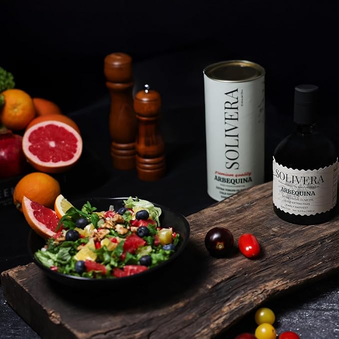 Solivera Arbequina Extra Virgin Olive Oil Cold Pressed, 300+ Polyphenols Rich, Single-Origin Organic Olive Oil, Delicately Fruity