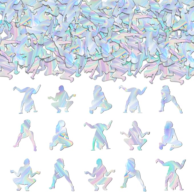Sursurprise 200Pcs Twerk Holographic Confetti, Funny Twerking Pole Dance Table Scatters for Birthday Bridal Shower Stripper Bachelorette Night Out Decorations, Retro Last Disco Party Decor Supplies