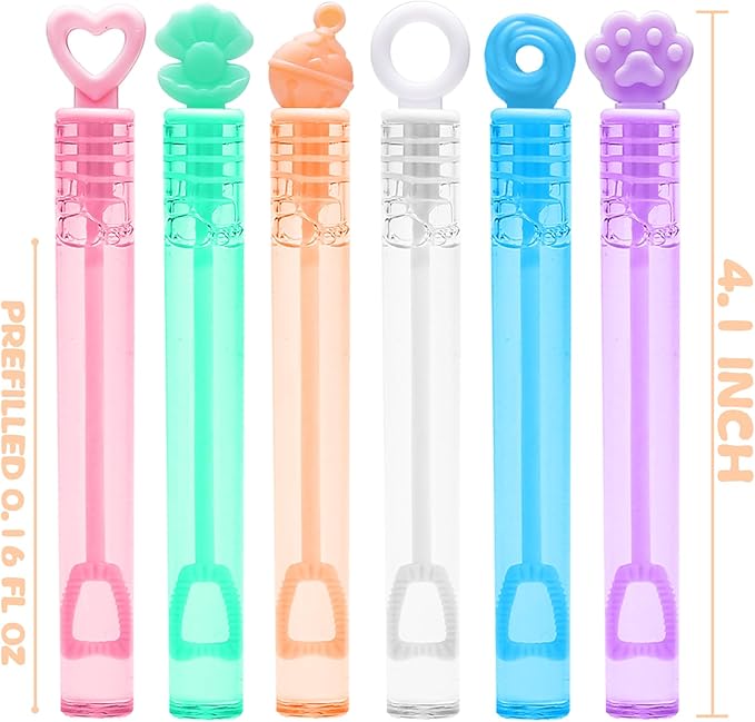 Kids Bubble Party Favors, 300 Pack Mini Bubbles Bulk with Gift Box, Pastel Bubble Wand Sticks for Party Toys, Birthday Supplies, Wedding Decorations, Carnival Prizes, Goody Bag Fillers Stuffers