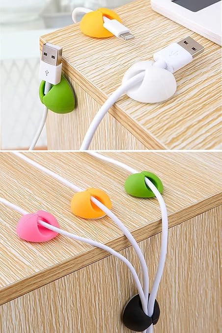 Phone Cord Holder for Desk,Cute Adhesive Cable Clips Holder,Car Home Office Cable Prganizer Accessories,5 Pack Cord Management Charger Holder Blue