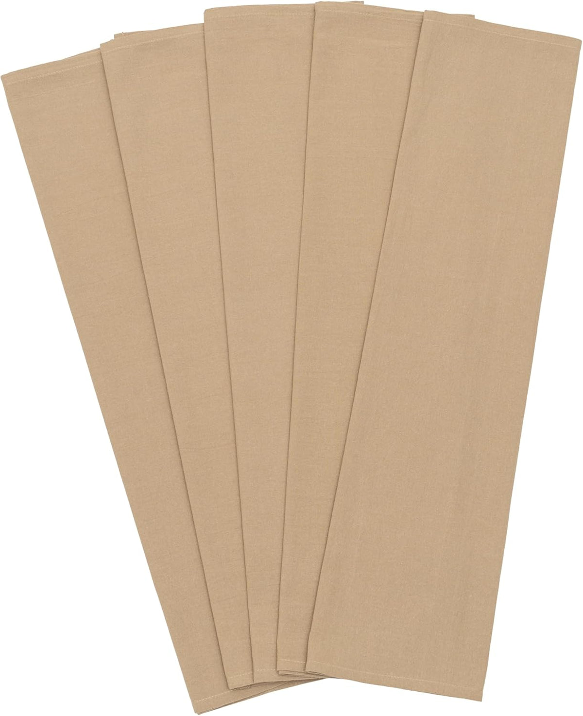 Beige Flour Sack Tea Towels - 100% Organic Cotton, 5 Pack, 27"x27", Highly Absorbent Beige Dish Towels