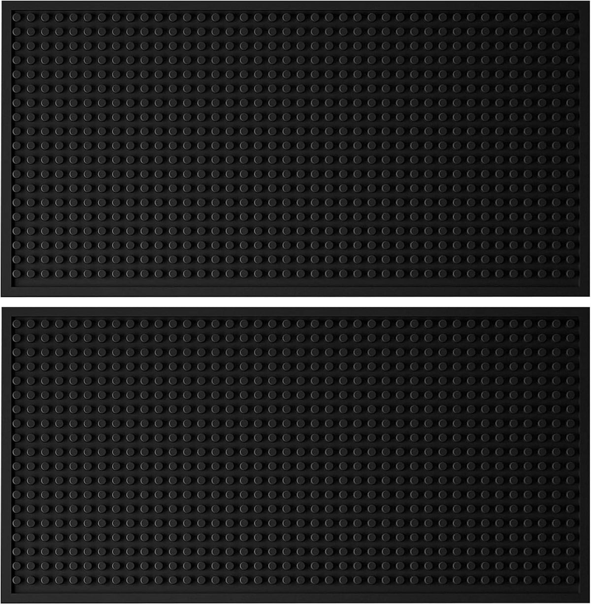 Tioncy 2 Pcs Bar Mat 6 x 12 Inch Bar Mat for Countertop Non Slip Rubber Bar Service Mat Cocktail Coffee Bar Mats for Home Bar Bartending Barbershop