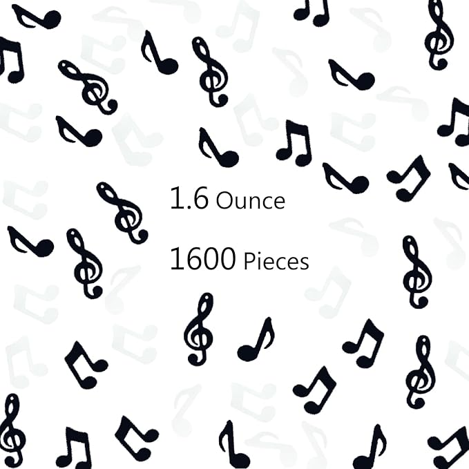 Confetti Birthday Music Confetti for Party Decoration Supplies(Music Black White)
