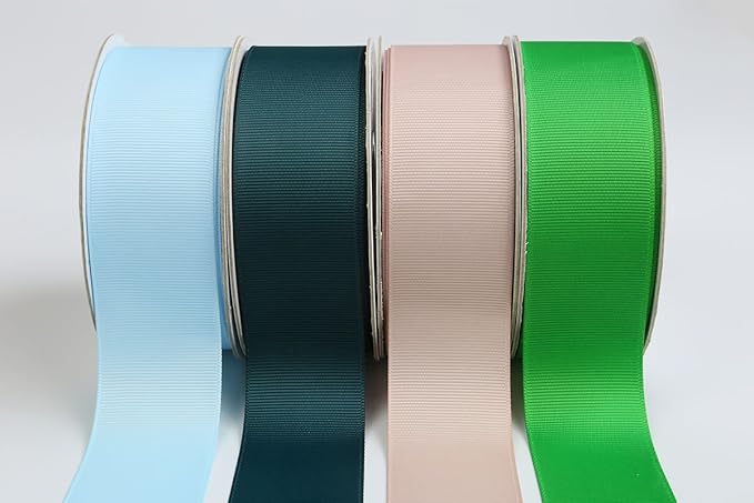 Ribbonitlux 1.5" Wide Solid Grosgrain Ribbon 25 Yards (813-Vanilla）, Set for Gift Wrapping, Party Decor, Sewing Applications, Wedding and Craft