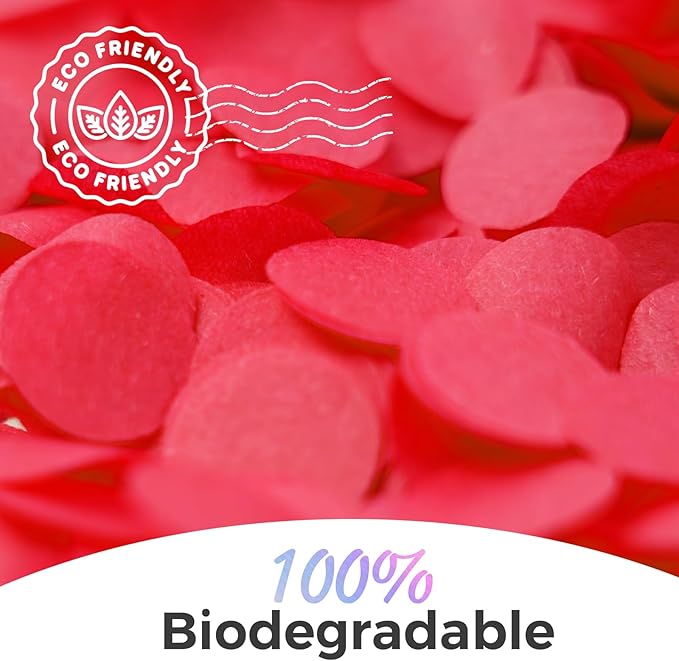 0.5LBS Confetti, Red Biodegradable Confetti - Rectangular Fluttering Tissue Paper Confetti for Cannon and Launcher use – Parties, Concerts and Weddings for Events (0.5LBS red)