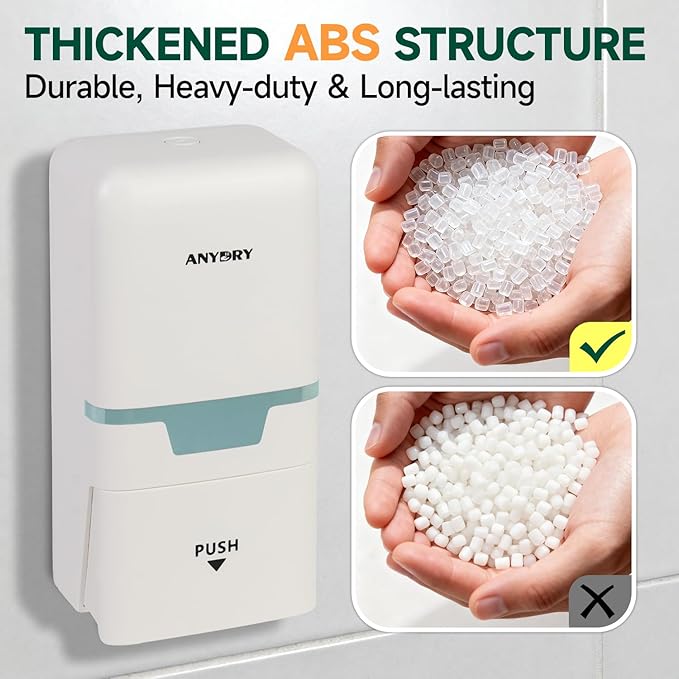 anydry Manual Liquid Soap Dispenser Wall Mount, 27oz (800 ml) Large Capacity for Commercial Bathroom