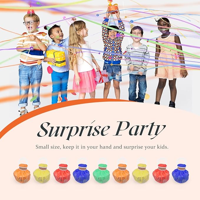 20Pack Colorful Streamer Poppers, No Mess Multi-Color Paper Crackers, Hand Throw Confetti Streamers for Birthday, Wedding, Party Celebrations