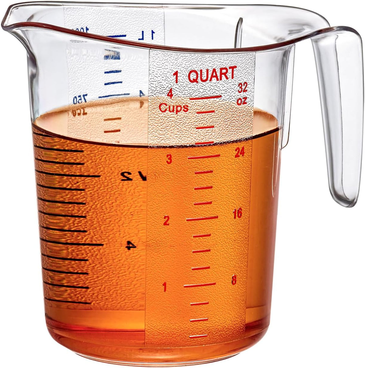 Amazing Abby - Melissa - 32-Ounce Plastic Measuring Pitcher (1-Pack), 4-Cup (1-Quart) Food-Grade Measuring Jug, Unbreakable, Stackable