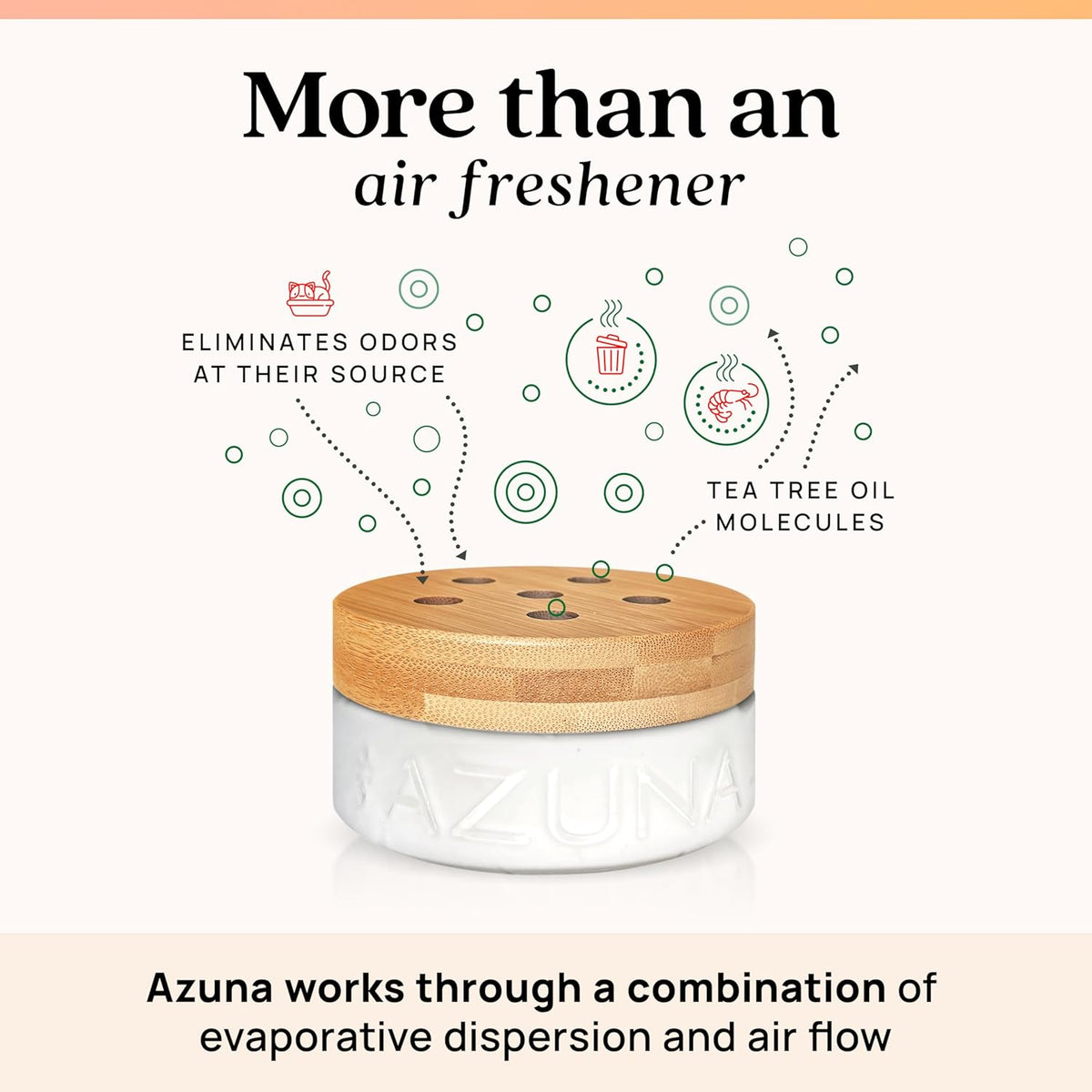 Azuna Air Freshener & Odor Eliminator for Strong Odor | 2 Room Kit Includes (2) Empty Luxe Glass Jar & 12oz Gel Refill with Tea Tree Essential Oil | Simply Citrus | Last 60-90 Days