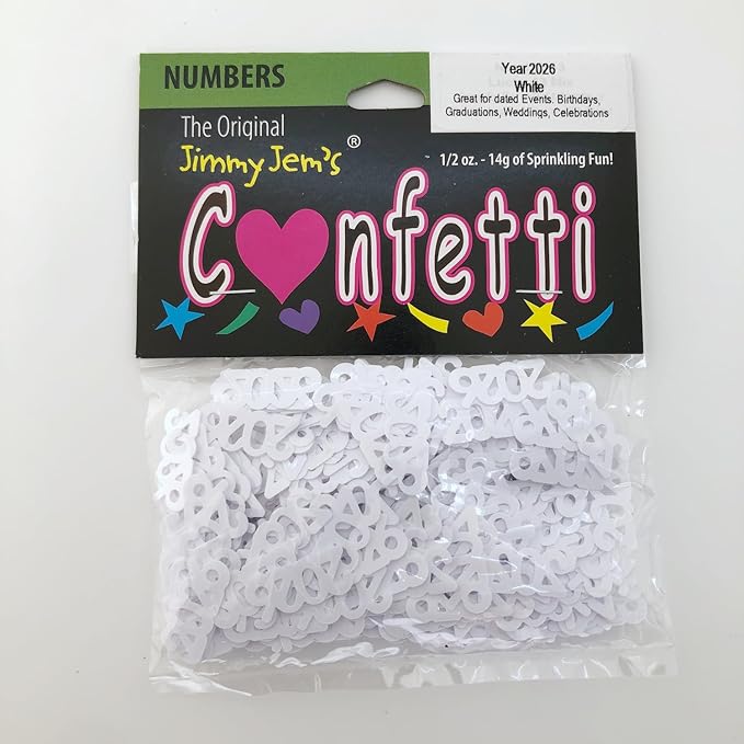 Confetti Year 2026 White - Retail Pack #7348 QS0