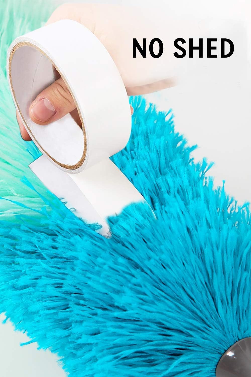 BOOMJOY Microfiber Feather Duster with 100 inches Extension Pole, Dusters for Cleaning High Ceiling, Fan, Blinds, Furniture