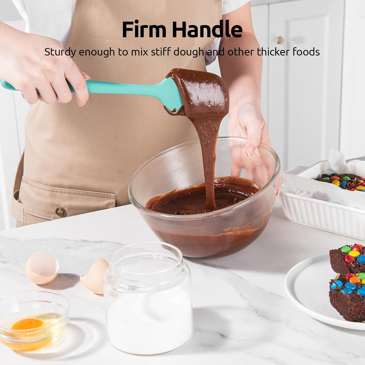 U-Taste Heat Resistant Silicone Spatula - 600ºF Hot-Proof Food Grade Kitchen Baking Bowl Scraper