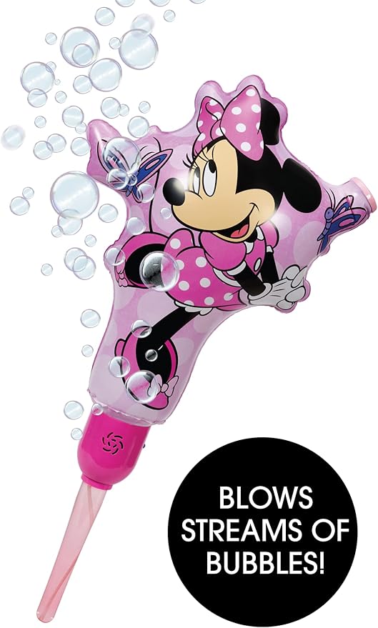 Minnie Mouse Bubble Machine Amazon Exclusive Huge Inflatable Bubble Machine for Kids Includes a Stand and Bonus 40oz of Bubble Solution 2 in 1 Play Pattern for Maximum Bubble Toy Fun