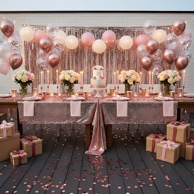 Rose Gold Metallic Foil Confetti(0.59 inch) Round Dots Glitter Table Confetti for Party Wedding Decorations,2.11 OZ per pack