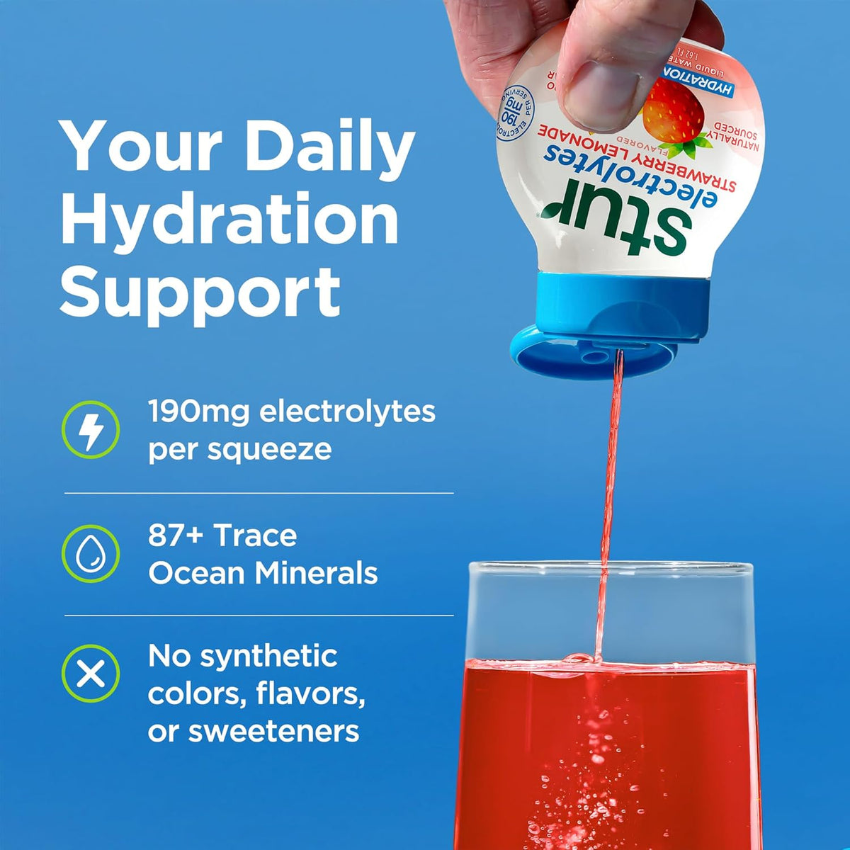 Stur Electrolyte Water Enhancer, Sweetened with Stevia, High in Vitamin C & Antioxidants, Sugar Free, Zero Calories, Keto, Vegan, 5 Bottles