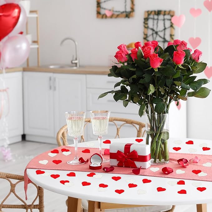 Whaline 6000 Pieces Valentine's Day Paper Confetti Red Heart Tissue Confetti Party Table Decorations for Balloon, Wedding, Holiday, Birthday