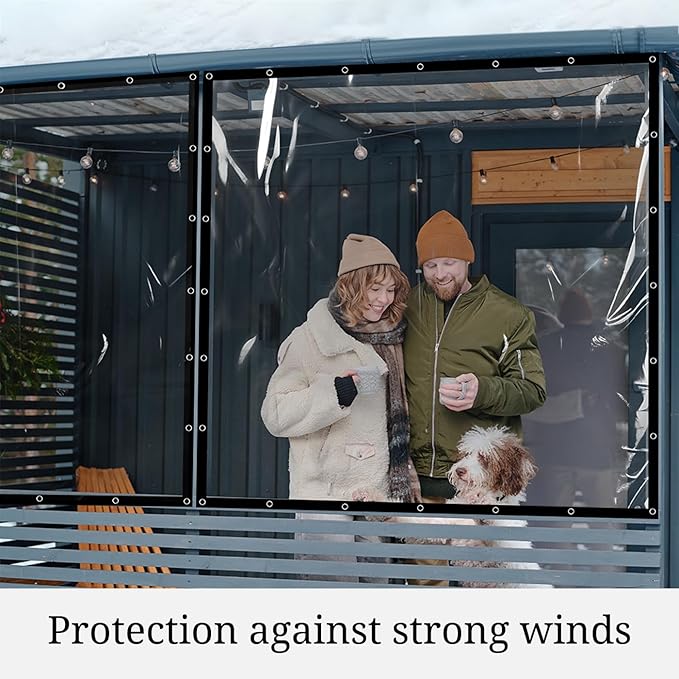 Covers & All Clear Tarps with Grommet Material, 18 oz Clear PVC Tearproof Tarpaulin, Perfect for Indoor & Outdoor Use, Available in Standard Sizes (20' H x 30' W Feet, Clear)