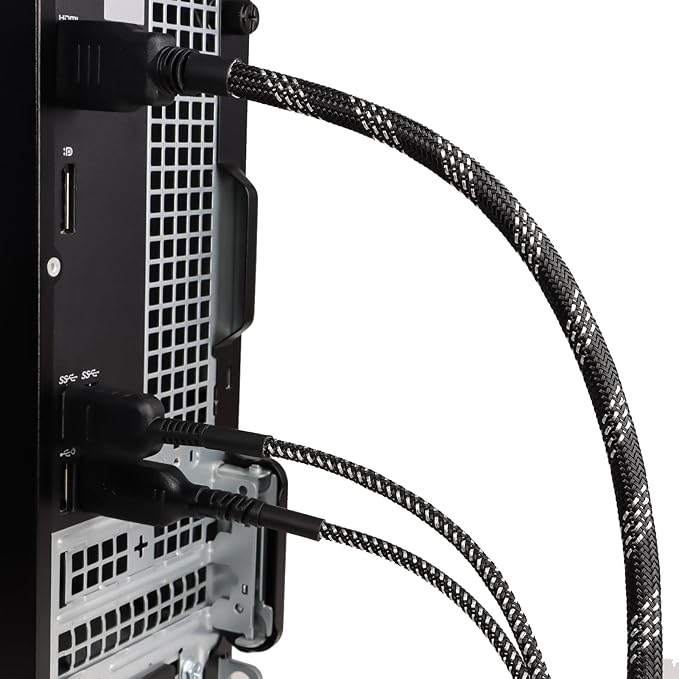 25ft PET Expandable Braided Cable Sleeve 3/8inch(10mm) Pet Braided Cable Sleeve for Audio Video Device Wire Automotive Wire (Black Silvery)