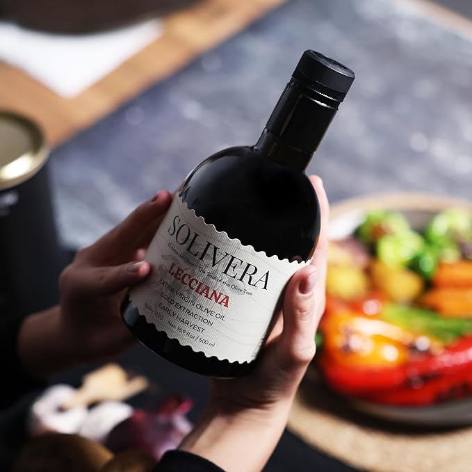 Solivera Lecciana Extra Virgin Olive Oil Cold Pressed, Floral & Balanced, 400+ High Polyphenols, Gourmet & Healthy Organic Oil