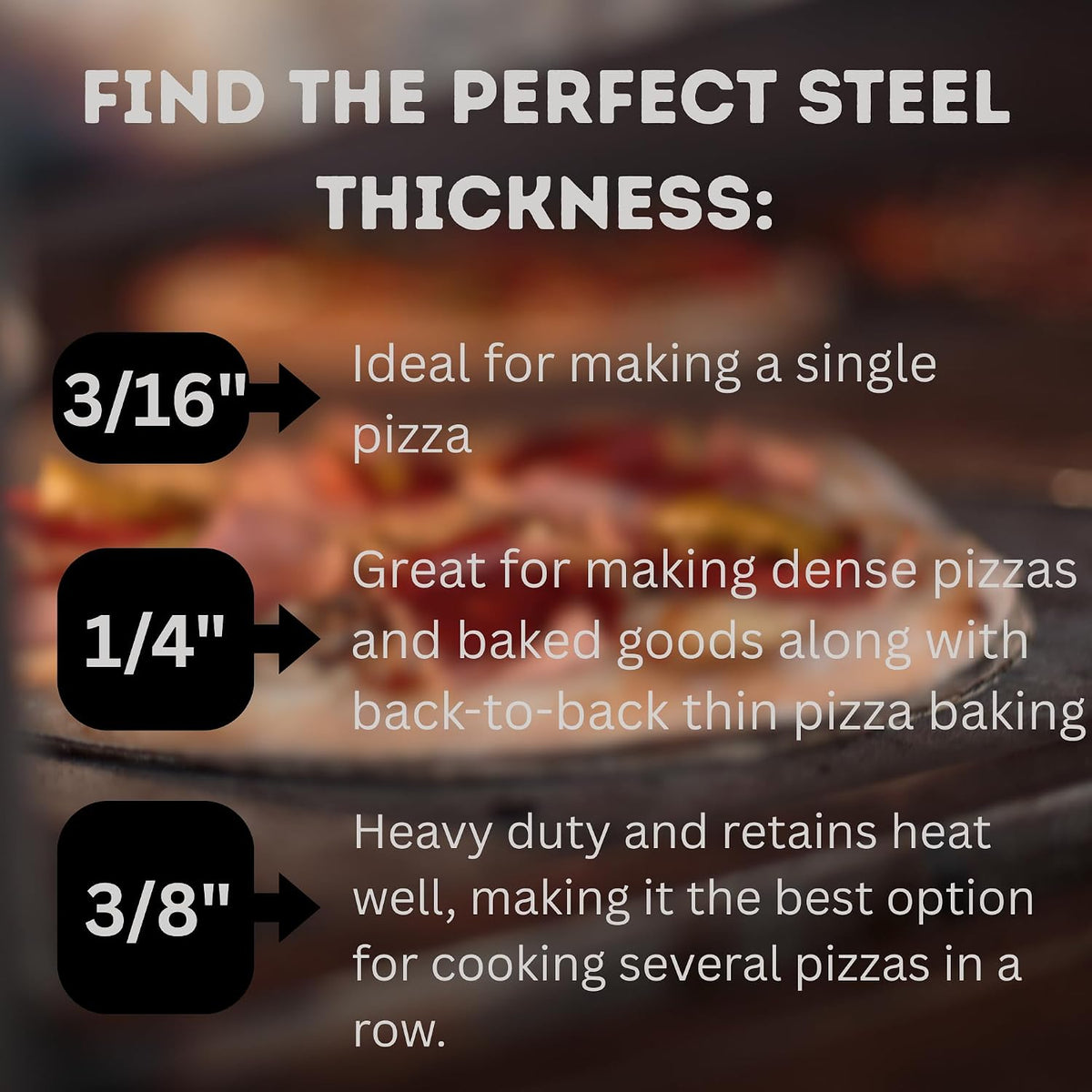 14" x 14" Pizza Steel - 3/8" Steel, 20 lbs | Multipurpose Cooking Steel for Pizzas, Sourdough, Grilling &amp; More - Made in the USA